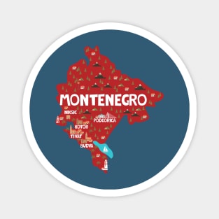 Montenegro Illustrated Map Magnet